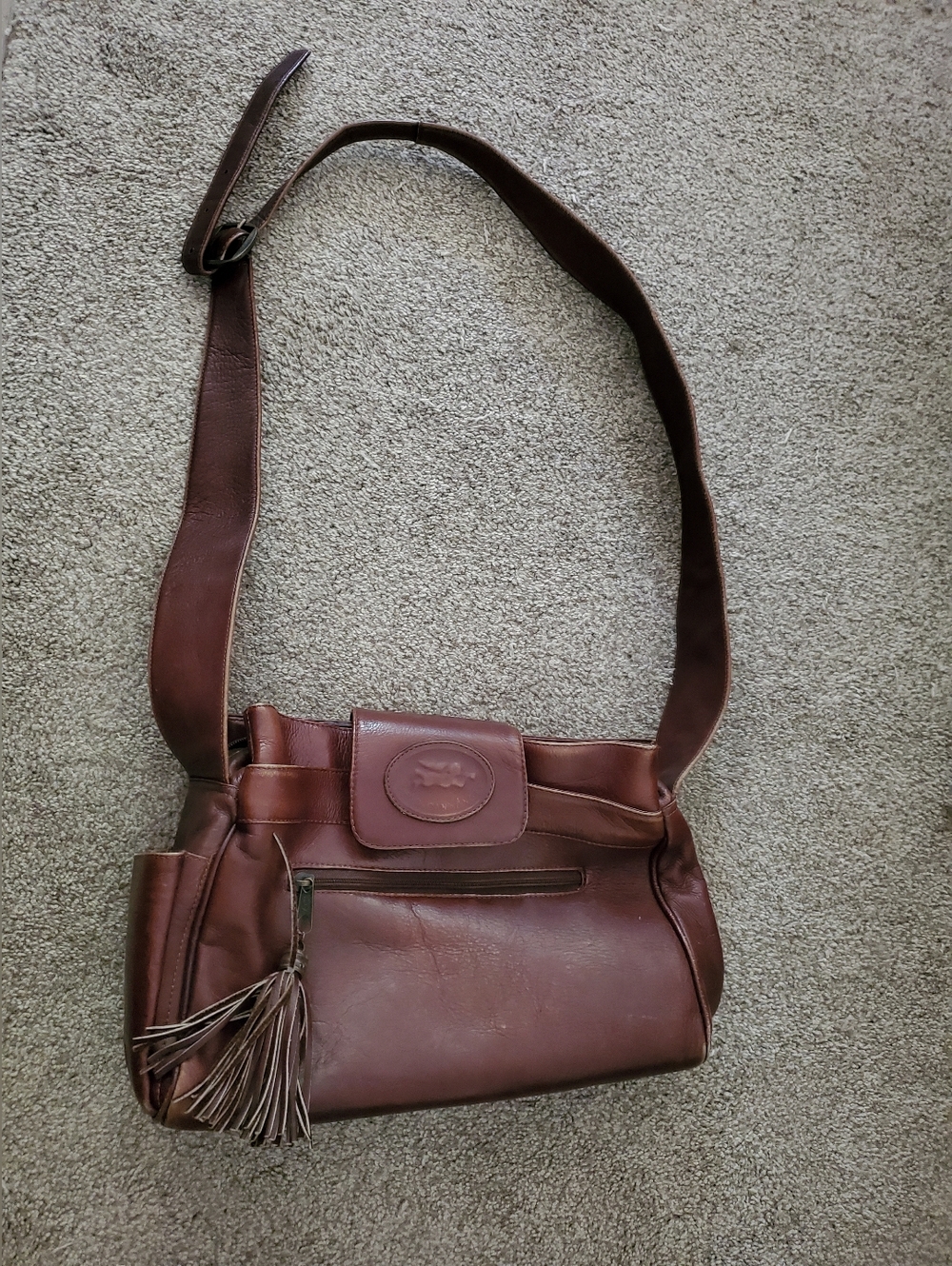 American Angle Vintage Genuine Leather Handbag - Tan/Brown